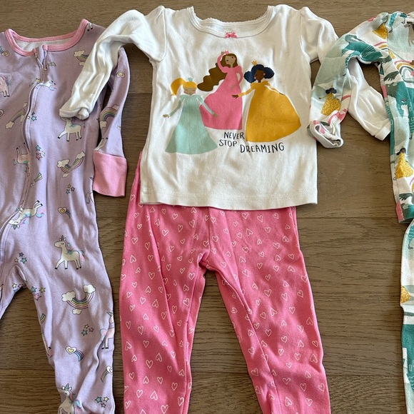 💕SOLD💕Bundle of 6 Baby Girl 18 Months Pajamas - Picture 7 of 8